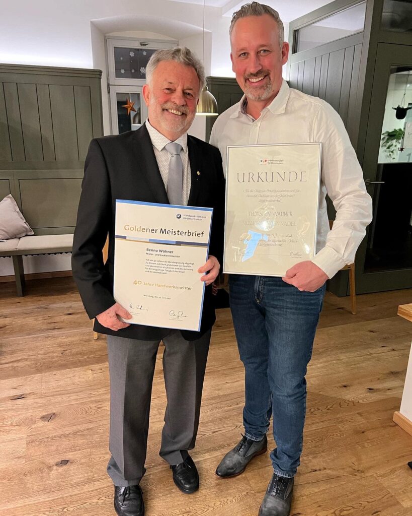Ehrung Benno Meisterbrief und Thorsten Innungsmitglied