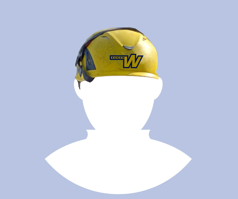 Mitarbeiter silhouette mit eWahner Helm